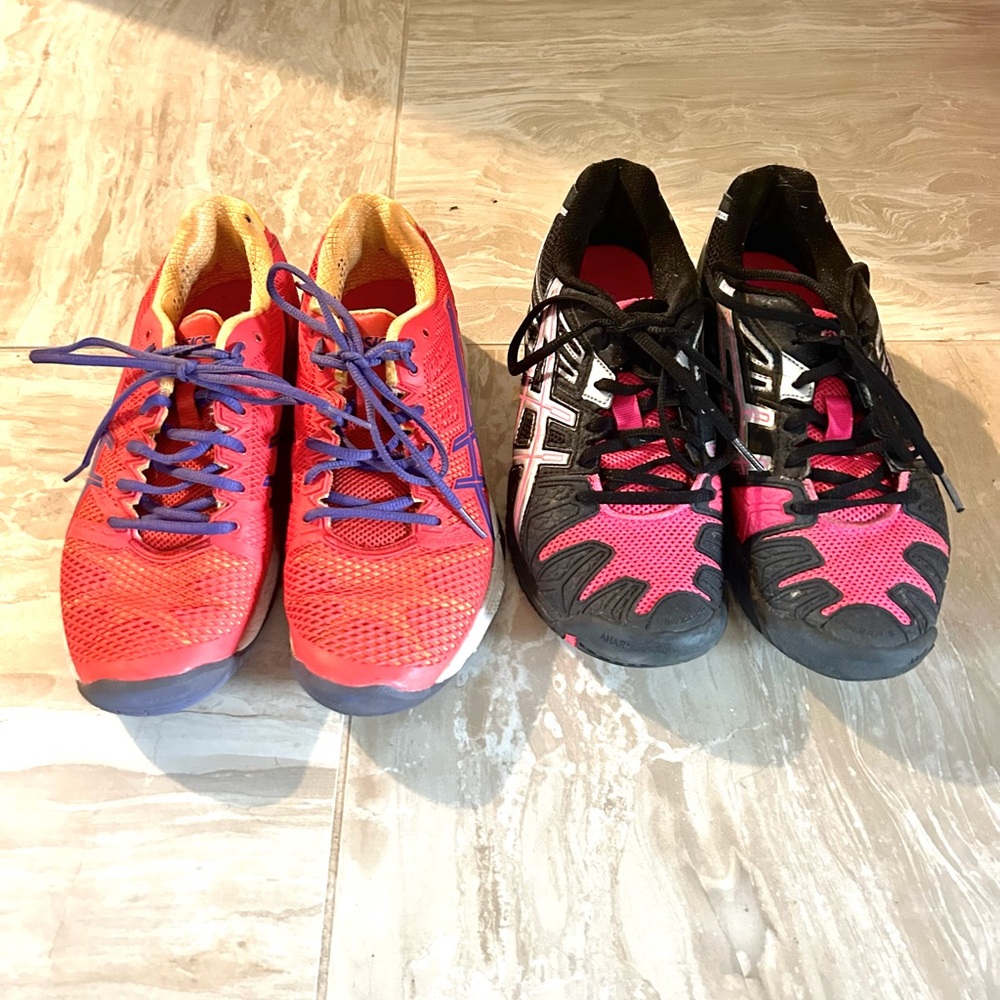 ASICS size 6.5 gel running shoes 2 pairs